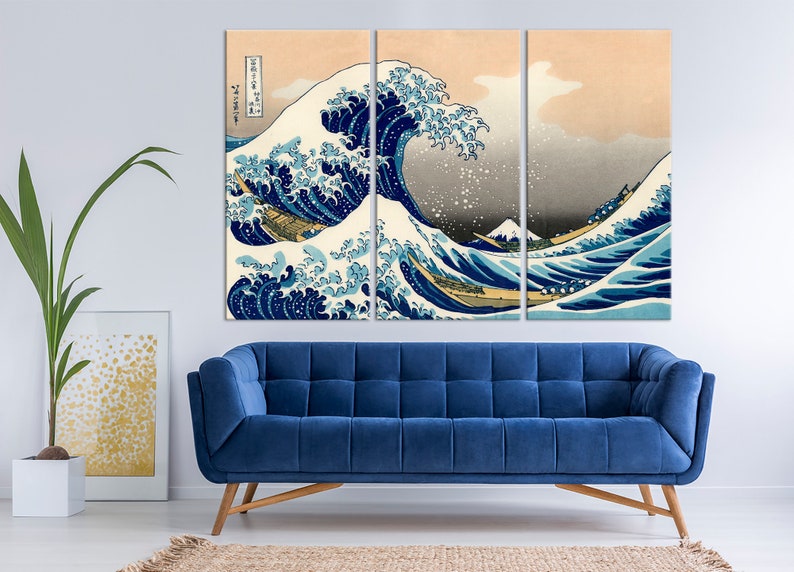 Great Wave off Kanagawa painting Great Wave Canvas print Etsy