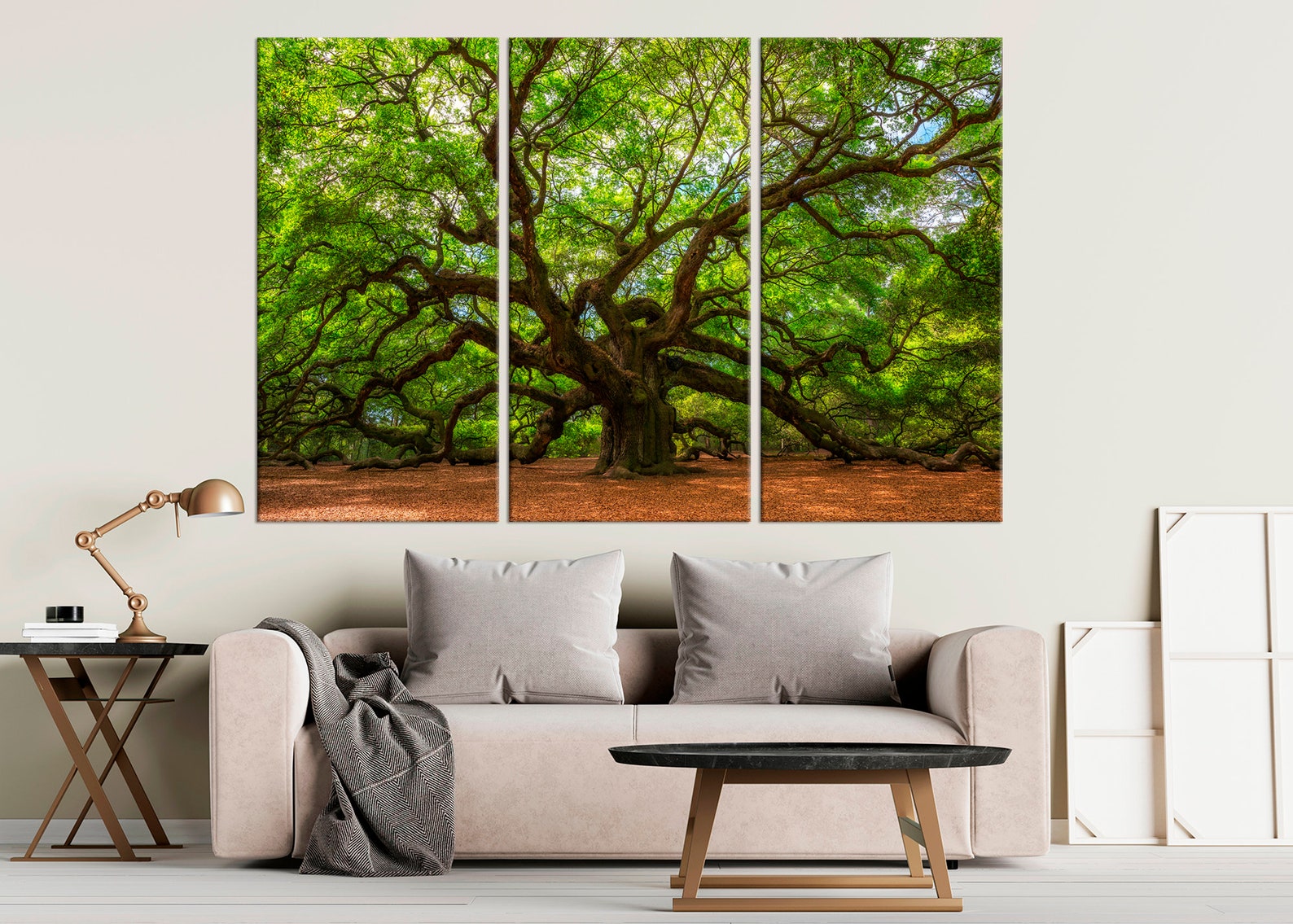 Angle Oak Tree wall art Branches old Oak Tree canvas print Etsy