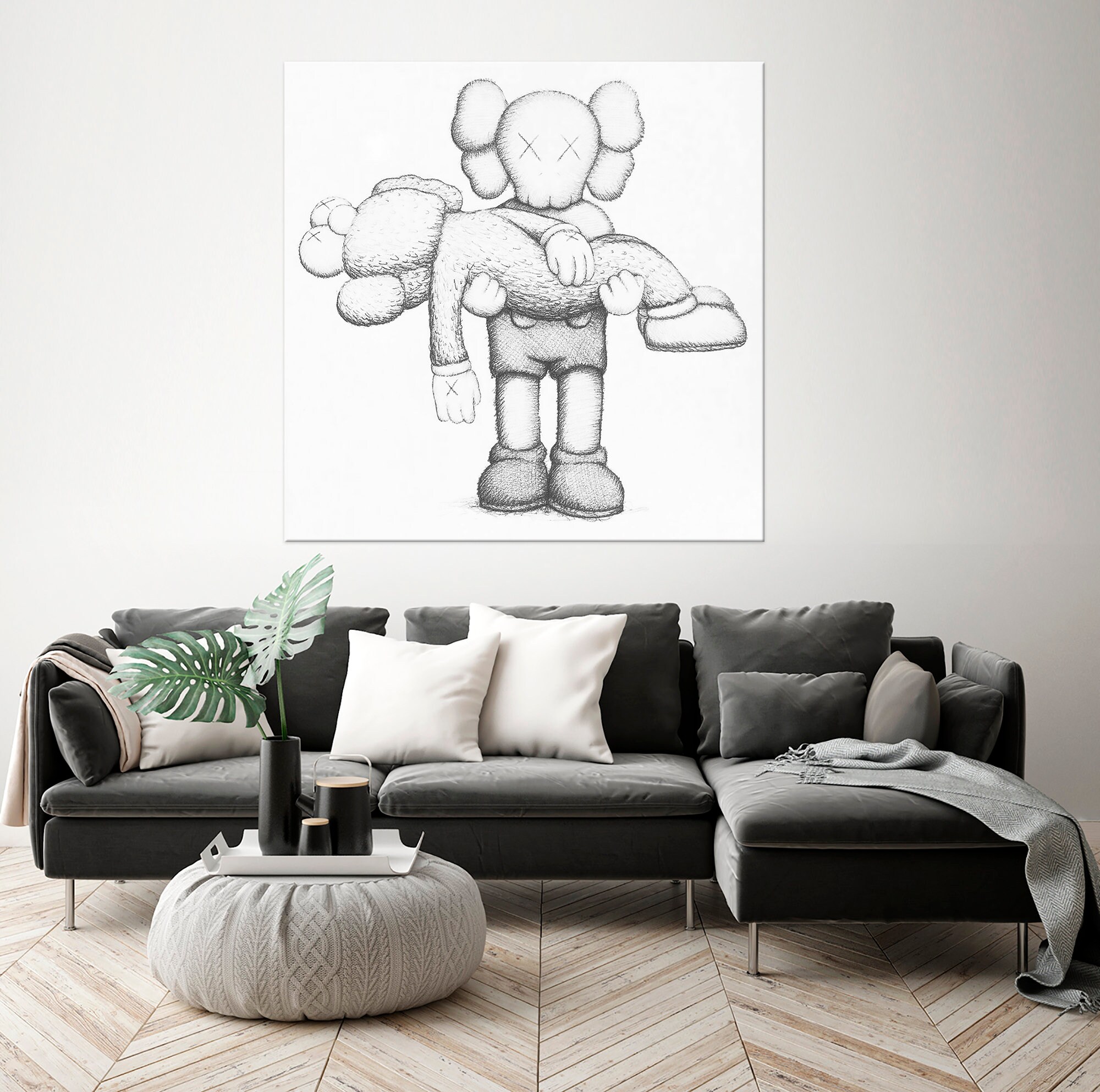Kaws poster KAWS canvas art Hypebeast Decor Modern wall art Etsy
