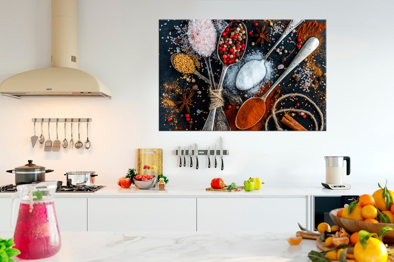 Kitchen decor Cooking wall art Spice spoon canvas print Etsy