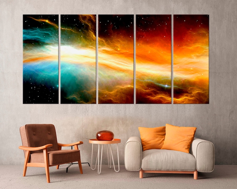 Outer space wall art Abstract stars print Nebula canvas art Etsy