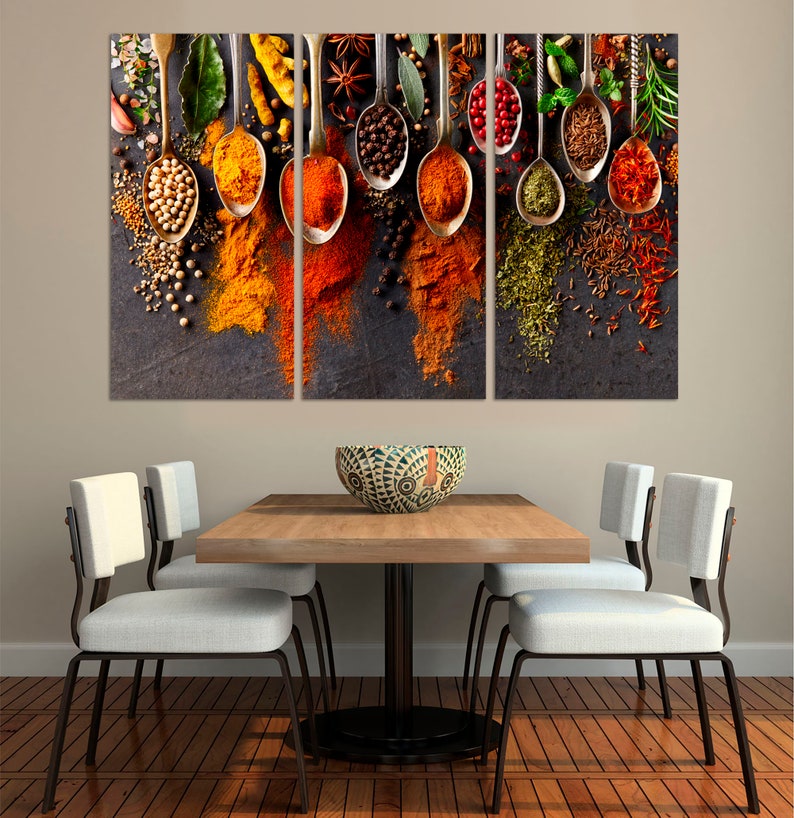 Spices Kitchen Art Print Extra Large Wall Art Canvas Etsy