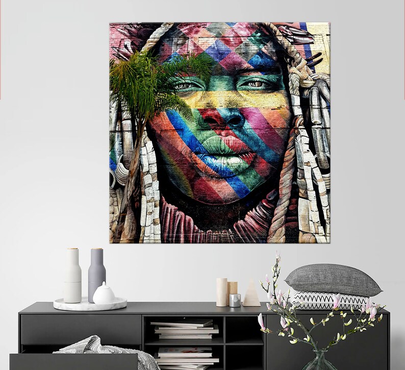 Graffiti wall art African wall decor African painting Modern Etsy