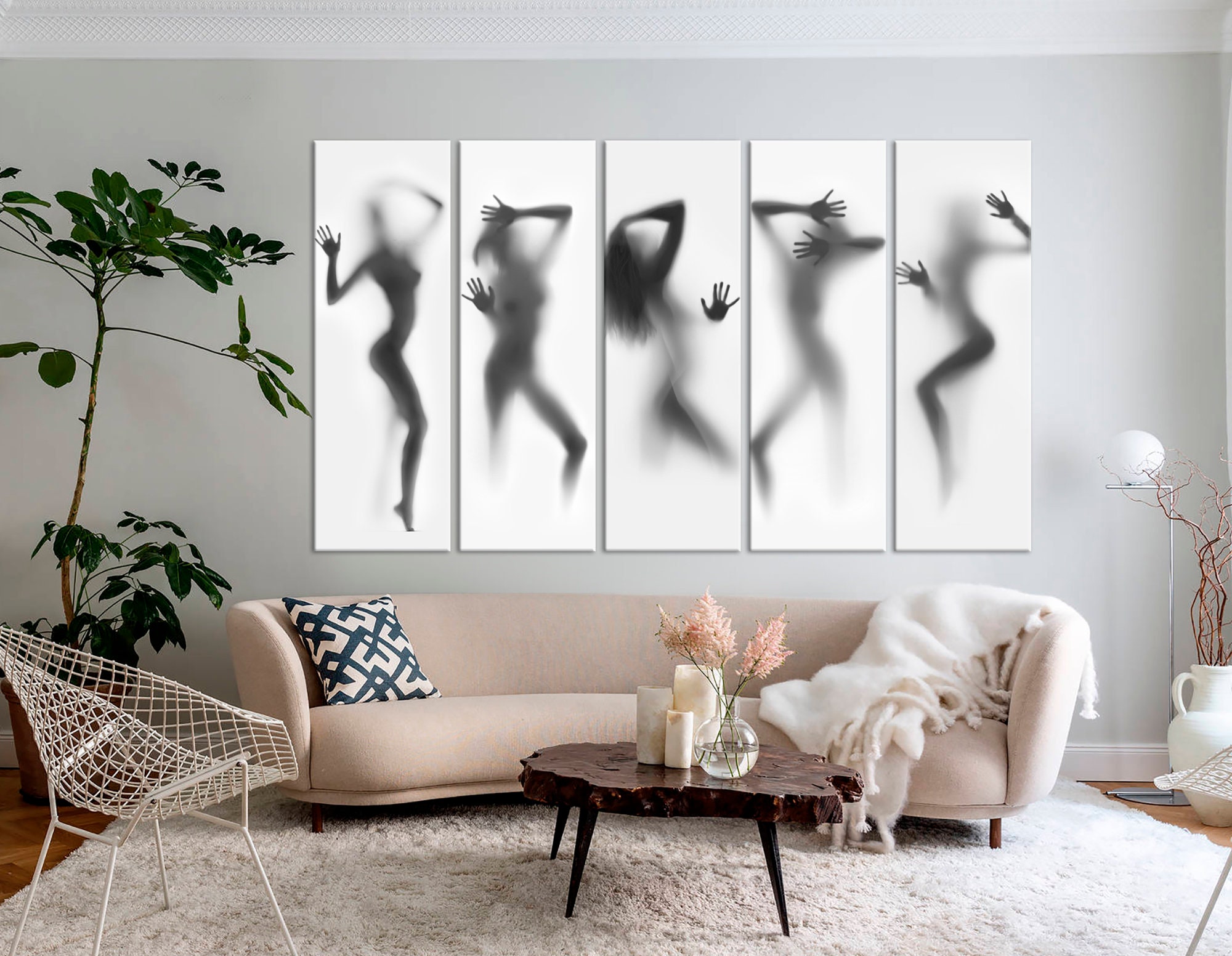 Girls in the naked girl business lystra canvas print