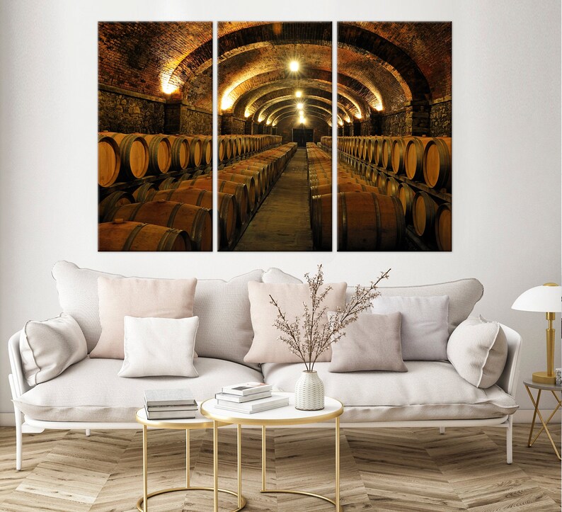 Wine cellar wall art Wine painting Wine canvas art Wine cellar Etsy