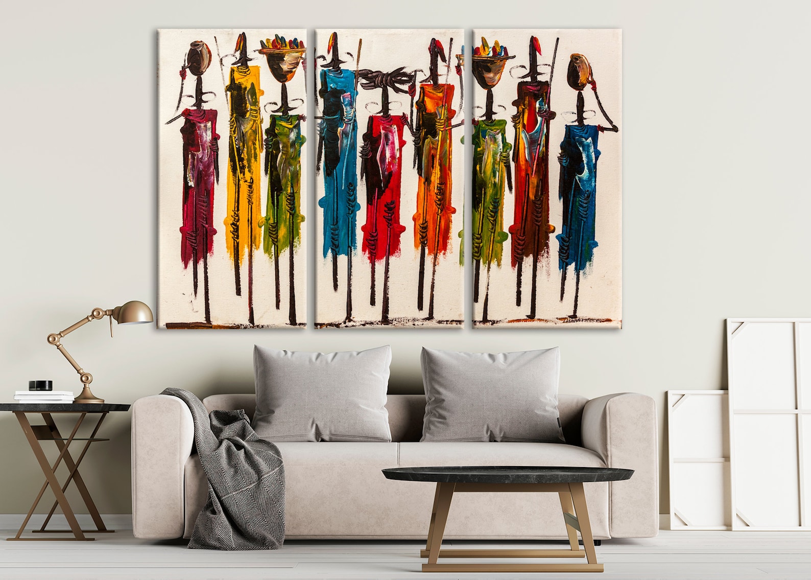 Abstract African wall art Masai canvas print Colorful african Etsy