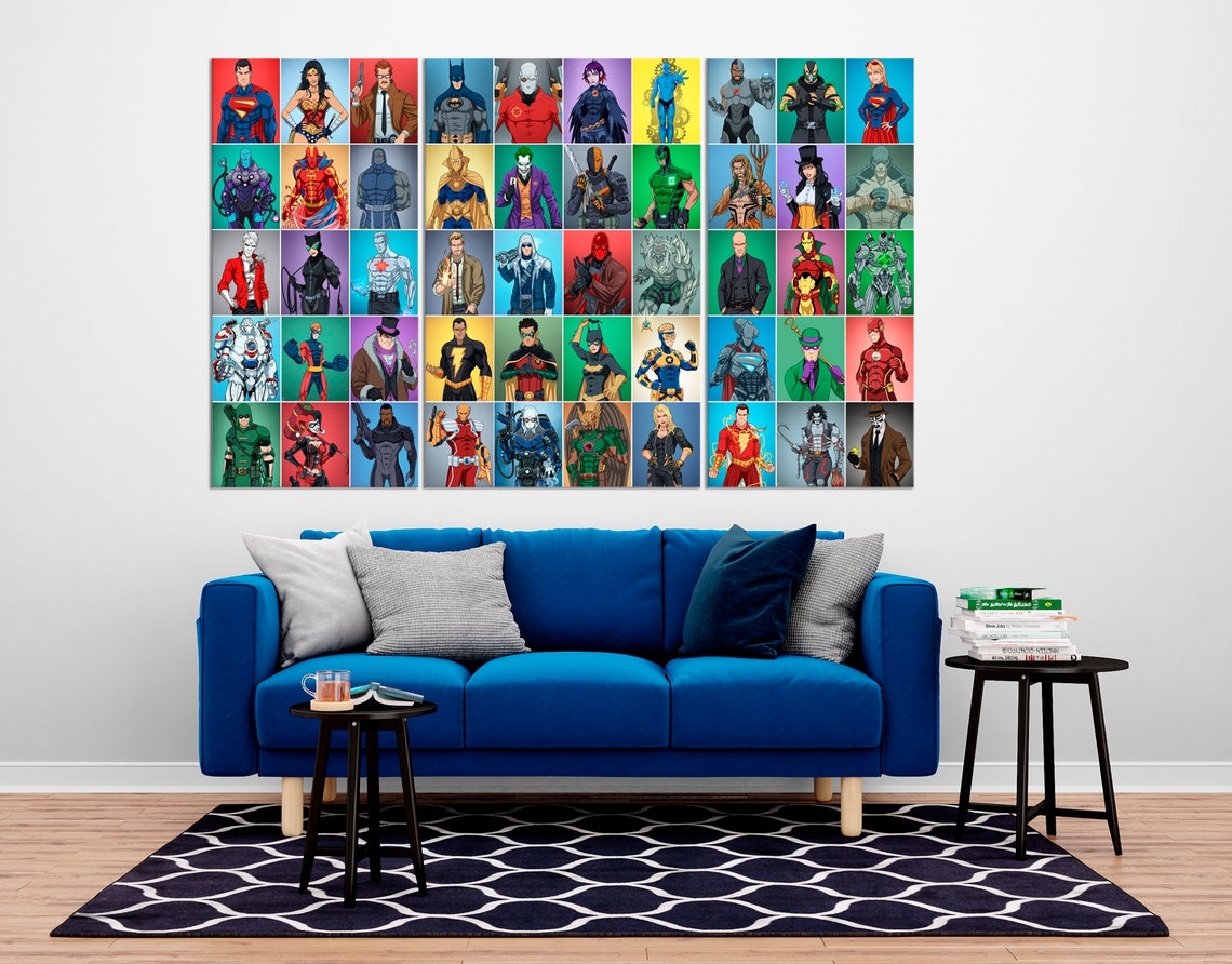 DC Comics Wall Art Superhero wall decor DC comics poster DC Etsy