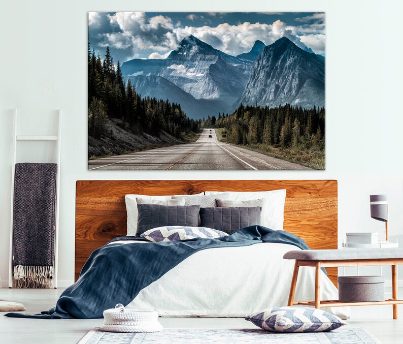 Mountain Road Canvas Print Mountain Forest Landscape wall art Etsy