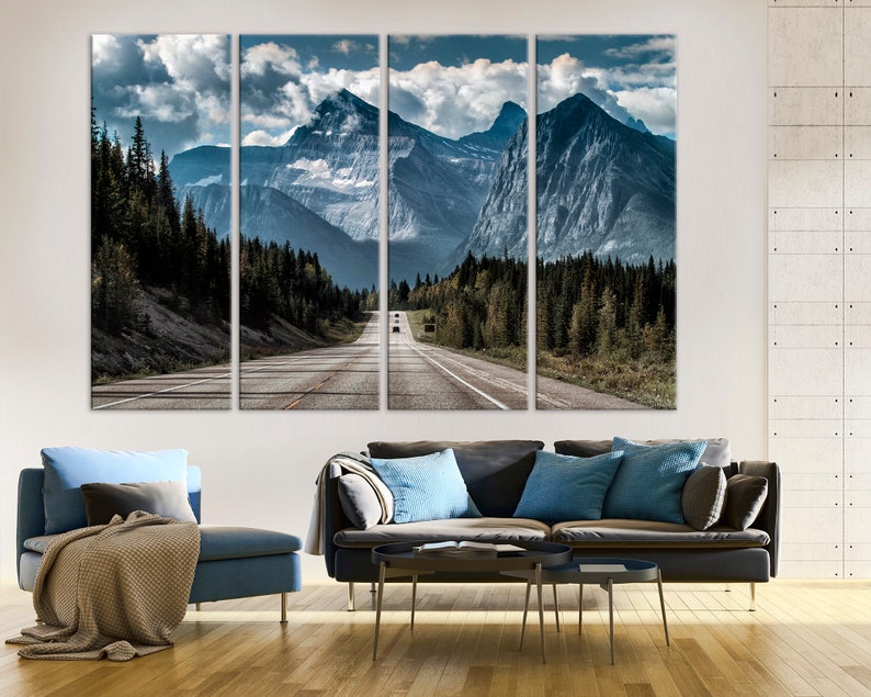 Mountain Road Canvas Print Mountain Forest Landscape wall art Etsy