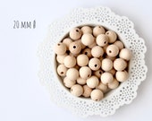 Wooden balls 20 mm, 10 pcs