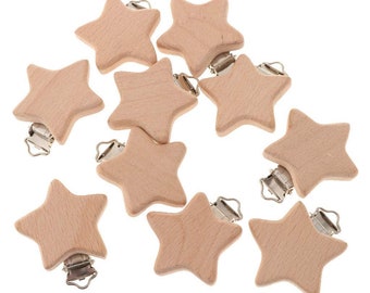 Houten Clip Star Fopspeen Ketting Clip Kinderwagen Ketting Kinderwagen Trailer