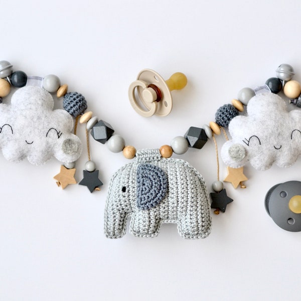 Stroller chain "Elephant" crocheted