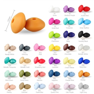 Silicone beads * lenses * 5 pieces * 12 x 7 mm * for making grasping toys * pacifier chains