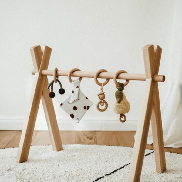 PLAY ARCH made of wood, baby gym, play trainer, play trapeze for changing table, baby toy (without trailer)