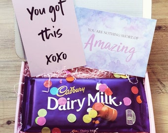 Personalised You got this, Pick Me Up, Thinking Of You, New Job, Good Luck Chocolate Selection Box Mini Treat Box Gift Dairy Milk Galaxy