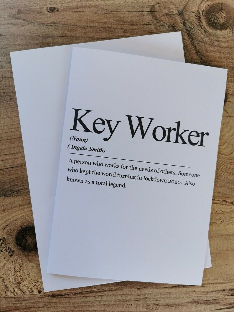 A5 Personalised Key Worker Definition Style Lockdown Thank ...