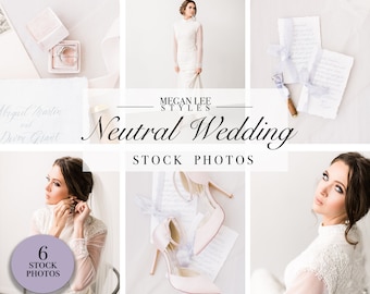 Neutral Wedding Stock Photo Bundle / Wedding Stock Photos / Styled Stock Photography