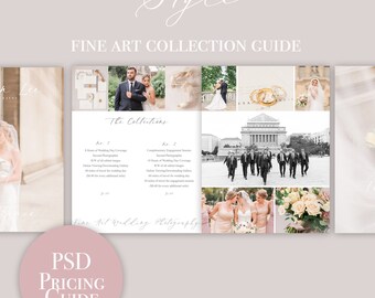 Photography Price List Template, Wedding Price Sheet, Photographer Pricing Guide, 8.5x11 PSD Template, INSTANT DOWNLOAD!