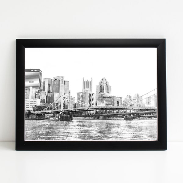 Impression de la ville de Pittsburgh | Pittsburgh noir & blanc imprimer | Photo de la ville | City Print