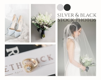 Modern Wedding Stock Photo Bundle, Black and Silver Wedding Photos, Stock Photos, Wedding Photos, Wedding Stock Photos