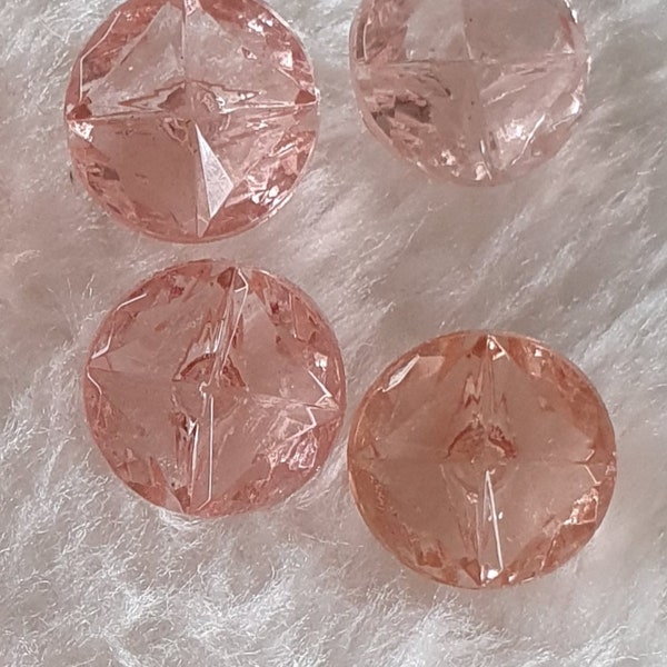 10 Vintage Deko Glas Knöpfe Material nähen rosa antik basteln brillant Pastell Bonbon 1 2