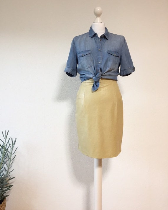 ESCADA vintage leather pencil skirt mini skirt siz