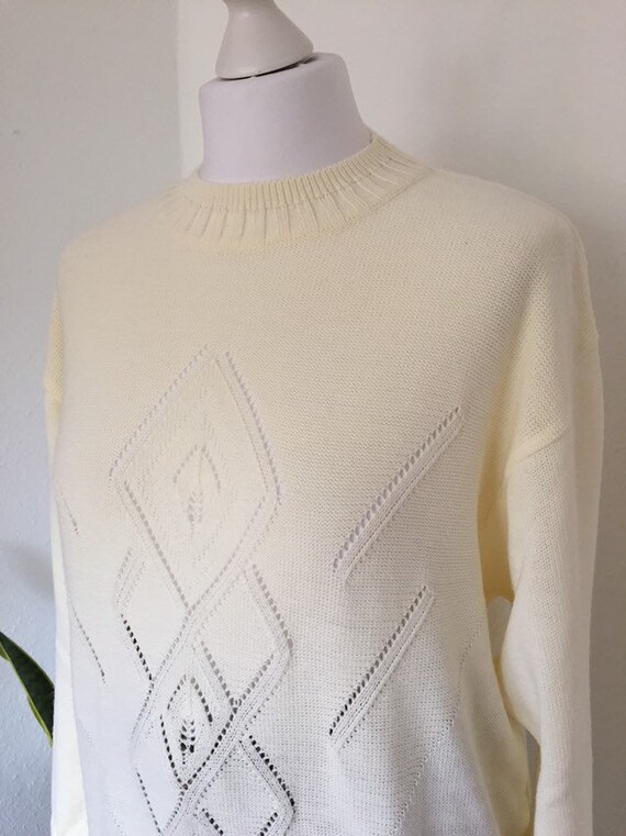 80s VINTAGE Fine Knit Sweater GR. L 40 Sweater Aj… - image 2