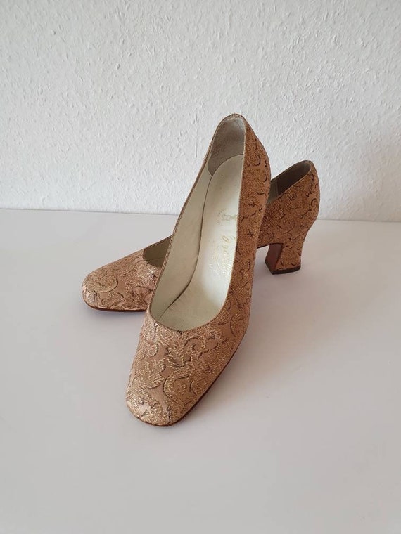 60s Brokat Vintage Schuhe Pumps OSCAR 1967 Marlin