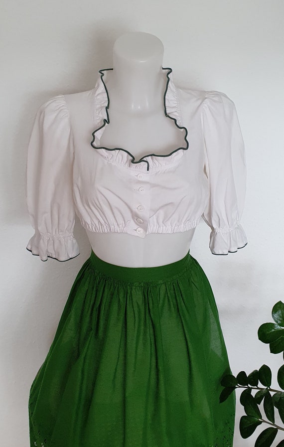 80s VINTAGE dirndl blouse size. XS 34 traditional 