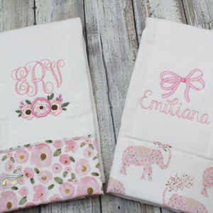 Monogrammed Burp Cloths /Burp Cloths / Baby Girl Burp Cloths / Embroidered Burp Cloth / Baby Gift / Baby Girl Personalized