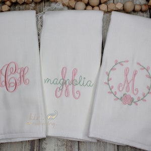 Monogrammed Embroidered Burp Cloth Set / Baby Shower Gift / Baby Monogram / Baby Coming Home / Baby Personalized / Newborn Monogram image 6