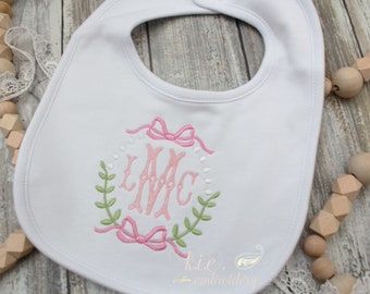 Embroidered Monogrammed Bib