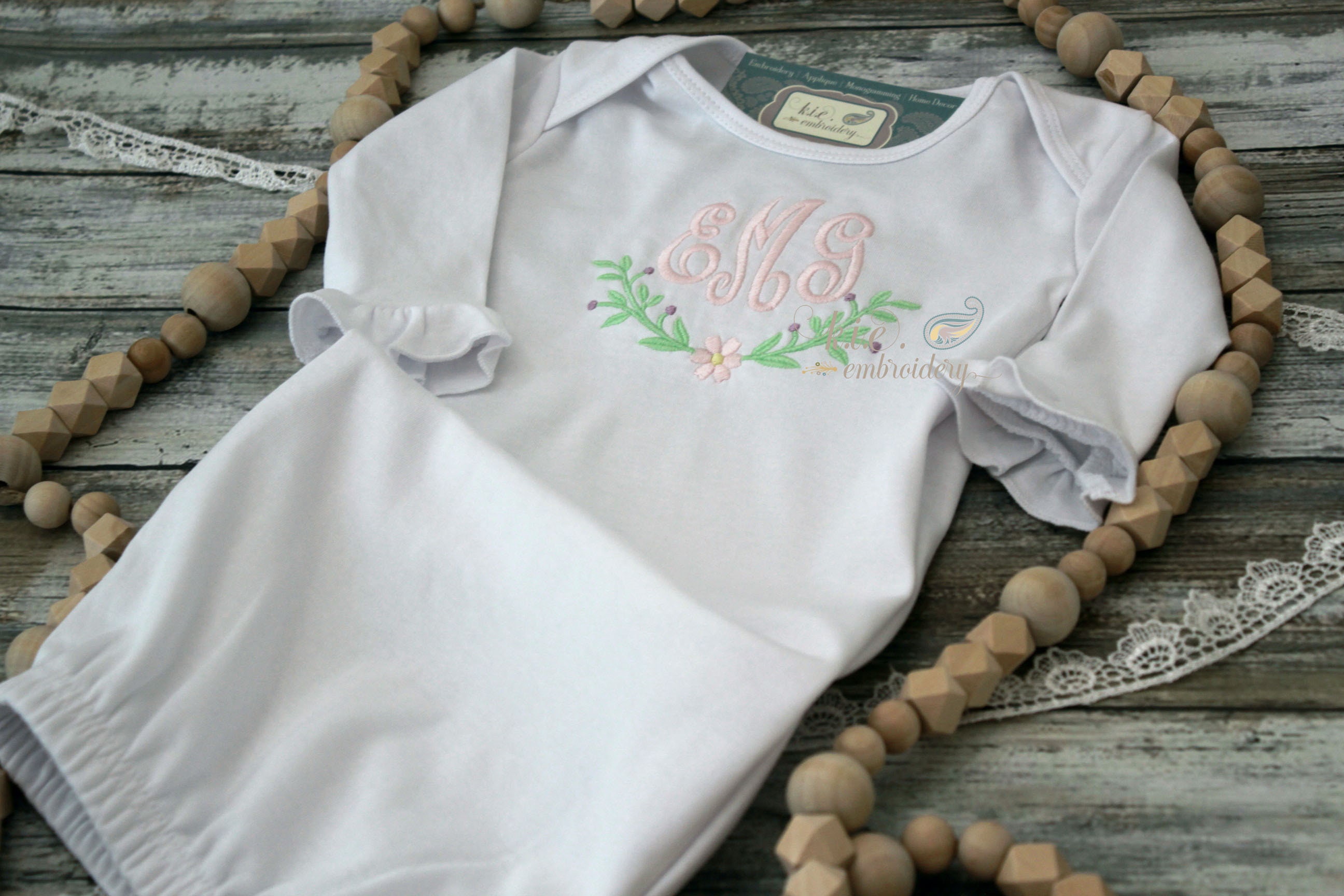 Baby Girl Embroidered Gown / Monogrammed / Infant Ruffle - Etsy