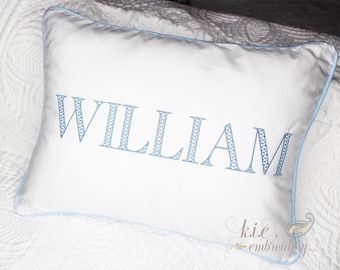 Monogrammed Baby Pillow Sham: Embroidered Nursery Decor, 12" x 16"