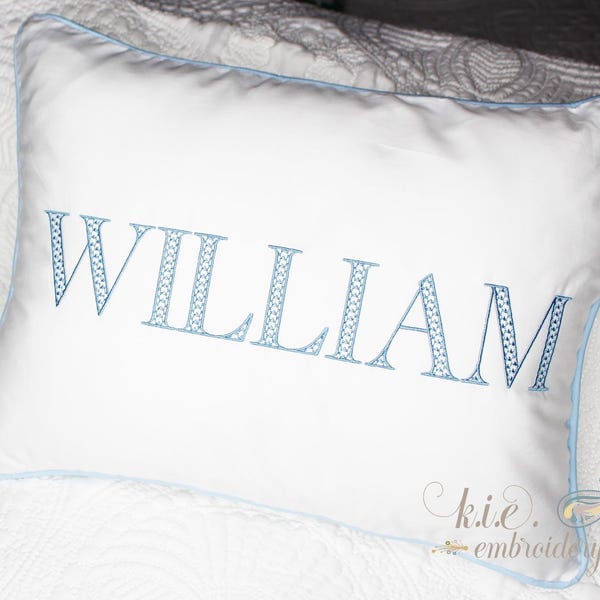 Monogrammed Baby Pillow Sham: Embroidered Nursery Decor, 12" x 16"