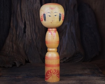 Vintage Yajiro Kokeshi Doll by Sato Yoshiaki, Traditional Japanese Hand-made Wooden Doll - 24cm / 9.5”