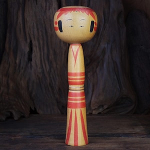 Vintage Kokeshi Doll Signed by Ohizumi Kiyomi, Traditional Japanese Wooden Figurine, Collectible doll - 24cm/9.5”