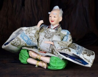 Japanese Vintage Hina Doll (1980s) - Hinamatsuri Festival Decor - Collectible Kimono Art Doll - 15cm/6&quot;