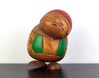 Japanese Vintage Ainu Wooden Toy - North Japan Folk Craft - Lucky Charm Doll - Asian home décor - Perfect Vintage Gift – 11 cm / 4.3&quot; Tall