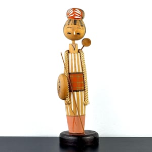 Kokeshi Doll Vintage - Japanese Kokeshi - こけし - Lucky Charm Doll - Asian Home Décor - Collectible Wooden Doll - Perfect Vintage Gift - 19cm