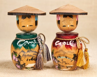 日本の鳴子風こけし | 伝統工芸品 | ヴィンテージ木製玩具（日本製