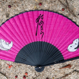 Japanese Vintage Folding Fan SENSU - Hand Fan Made of Silk and Bamboo - Asian Décor - Vintage Folding Hand Fan - Fast delivery