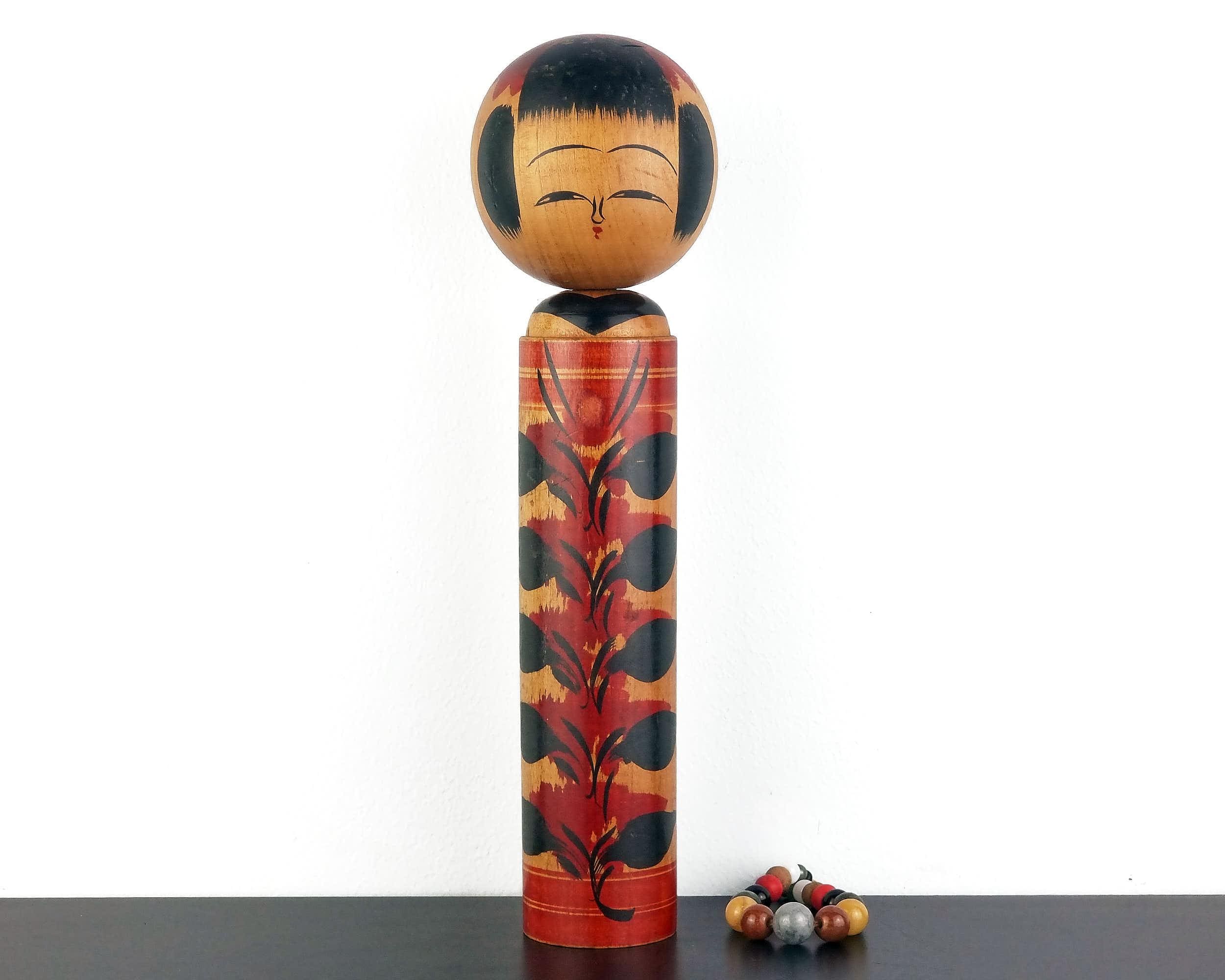 RARE Grande KOKESHI poupée traditionnelle japonaise ancienne signée
