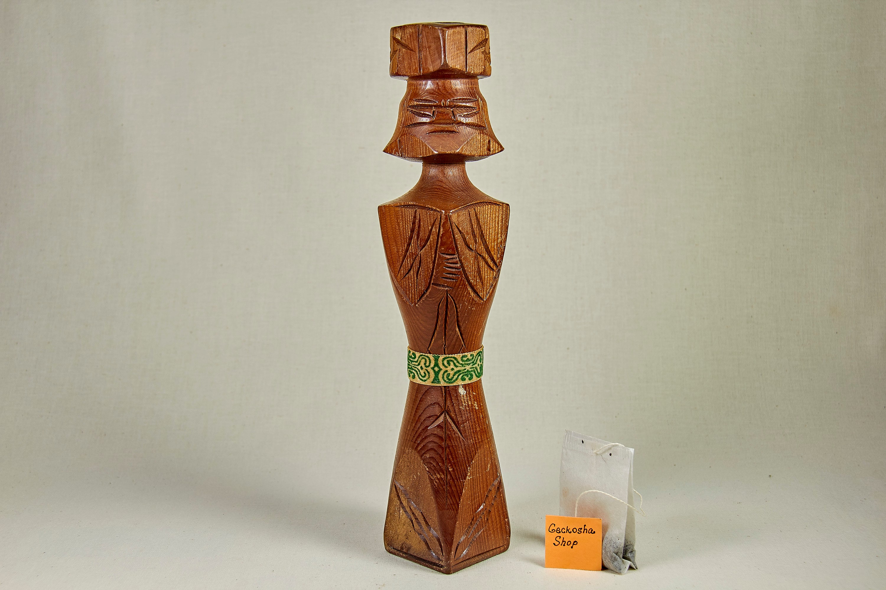 Vintage Japanese Wooden Figurine Traditional Japanese Hand Etsy