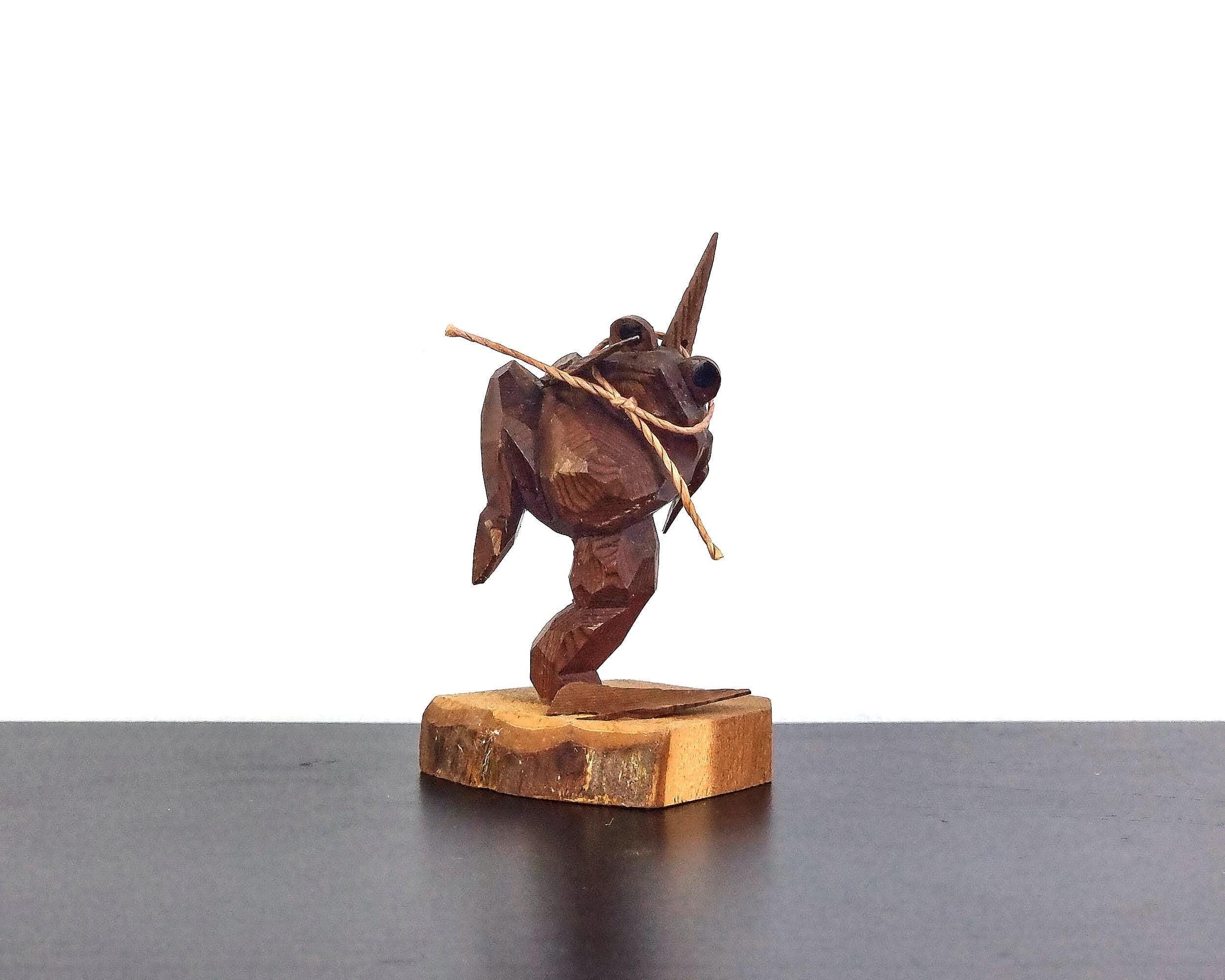 Petite Figurine Porte-Bonheur Japonaise En Métal - Forme De Grenouille, Occasion