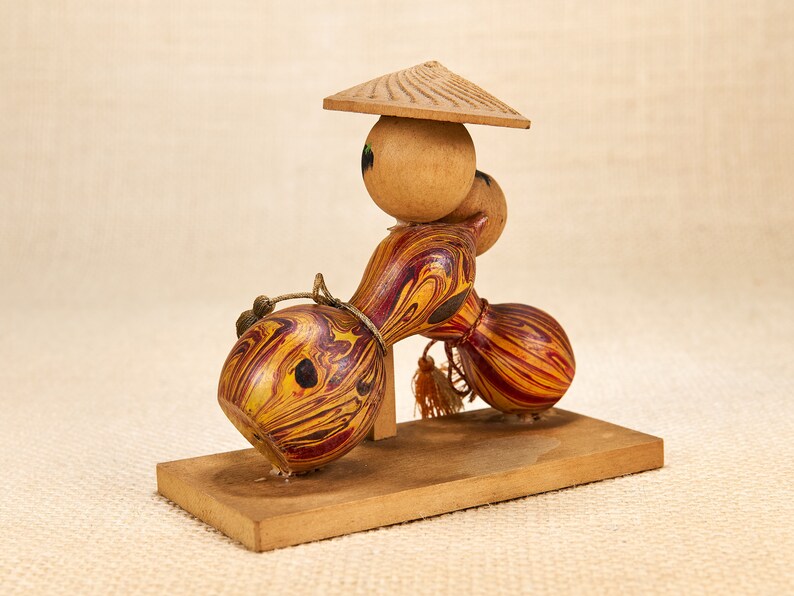 Kokeshi Doll Vintage on a Wooden Stand Japanese Wooden Toy Etsy