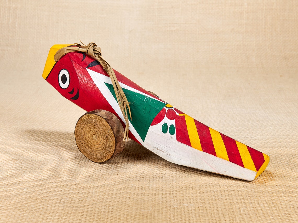 Large Traditional Japanese Wooden Toy Kijiguruma Vintage Etsy