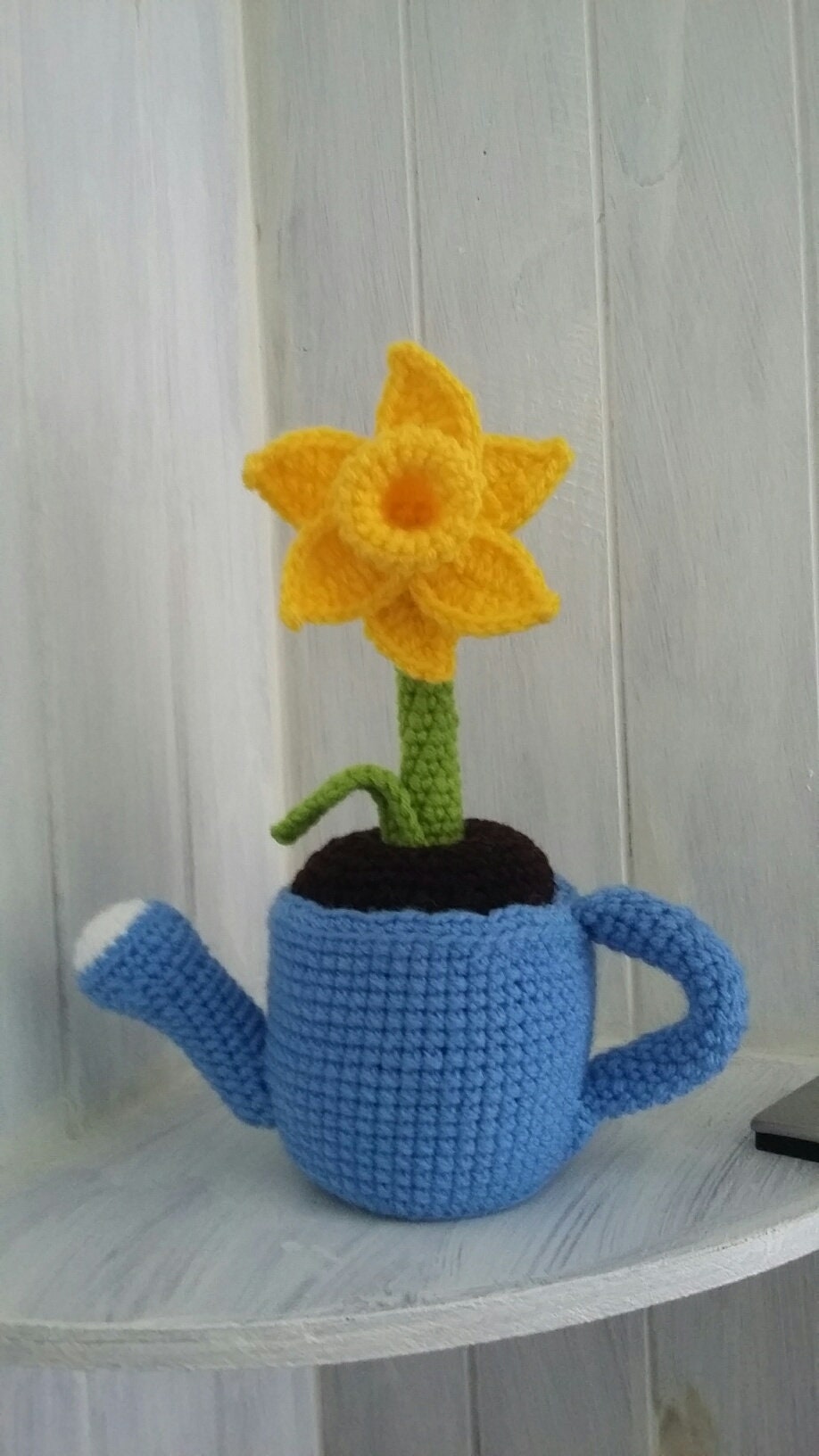 Jonquille Dans La Boîte d'eau, Décoration Au Crochet, Porte-stylo à Fleurs, de Bureau