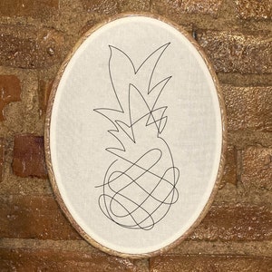 Pineapple Logo Hand Embroidered Wall Hanging