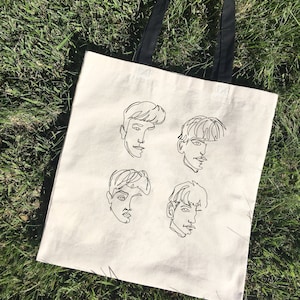The Beatles Hand Embroidered Tote Bag